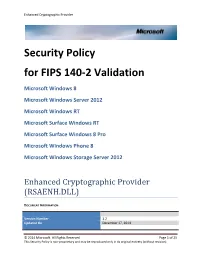 Security Policy for FIPS 140-2 Validation