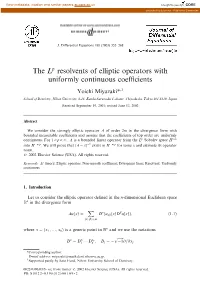 The Lp Resolvents of Elliptic Operators with Uniformly Continuous Coefficients
