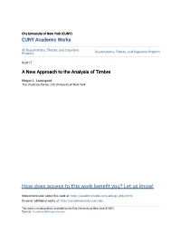 A New Approach to the Analysis of Timbre
