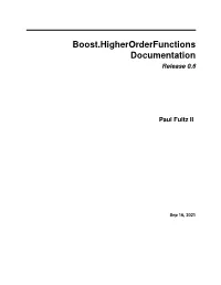 Boost.Higherorderfunctions Documentation Release 0.6
