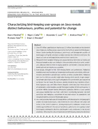Characterizing Bird‐Keeping User‐Groups on Java Reveals Distinct