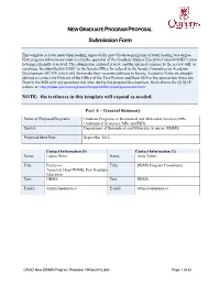DBMS Graduate Program Proposal
