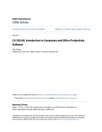Introduction to Computers and Office Productivity Software