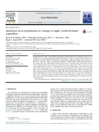 Nucleation of Recrystallisation in Castings of Single Crystal Ni-Based Superalloys
