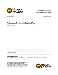 Performance Prediction in Track and Field