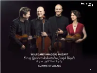 String Quartets Dedicated to Joseph Haydn K