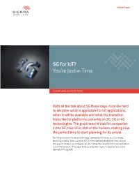 5G for Iot? You're Just in Time