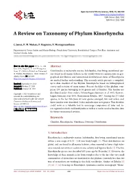 A Review on Taxonomy of Phylum Kinorhyncha