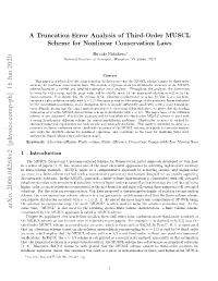 A Truncation Error Analysis of Third-Order MUSCL Scheme for Nonlinear Conservation Laws