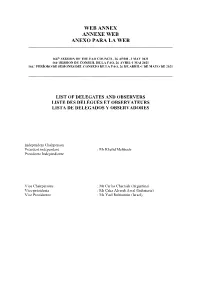 Cl 166 List of Delegates and Observers Liste Des Délégués Et Observateurs Lista De Delegados Y Observadores