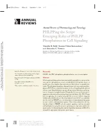 Emerging Roles of PHLPP Phosphatases in Cell Signaling