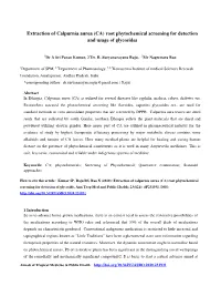 Extraction of Calpurnia Aurea (CA) Root Phytochemical Screening for Detection and Usage of Glycosides