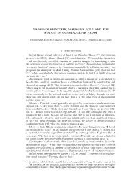 Markov's Principle, Markov's Rule and the Notion Of