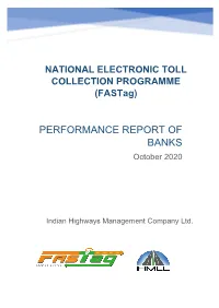 PERFORMANCE REPORT of BANKS October 2020