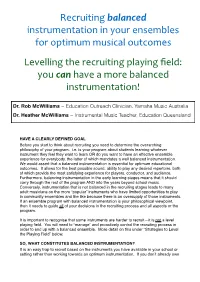 Recruiting Balanced Instrumentation in Your Ensembles for Optimum
