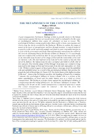The Metaphysics of the Concupiscence