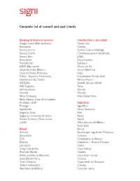 Complete List of Current and Past Clients