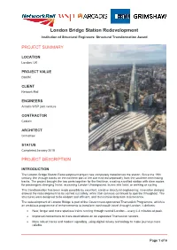 London Bridge Station Redevelopment Institution of Structural Engineers: Structural Transformation Award