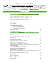 Mla Style Guide