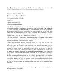 Note: This Rough Transcription Has Some Points Where the Names