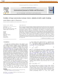 Stability of Long Transversely-Isotropic Elastic Cylindrical Shells Under Bending