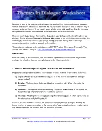 Themes in Dialogue Worksheet