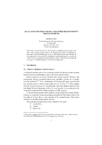 1 Spallation Neutron Source and Other High Intensity