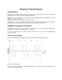 Analog Transmission Introduction