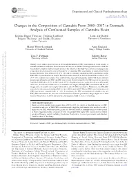 Changes in the Composition of Cannabis from 2000–2017 in Denmark: Analysis of Confiscated Samples of Cannabis Resin