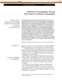 Elements of Cartography: Tracing Fifty Years of Academic Cartography