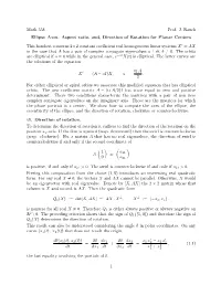Ellipse Axes, Eccentricity, and Direction of Rotation