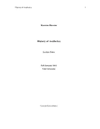 History of Aesthetics 1