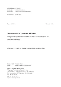 Identification of Unknown Residues
