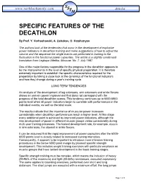 Specific Features of the Decathlon