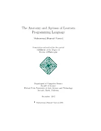 The Anatomy and Aptness of Learners Programming Language