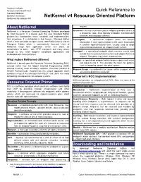 Quick Reference to Netkernel V4 Resource Oriented Platform