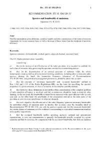 Spectra and Bandwidth of Emissions (Question ITU-R 222/1)