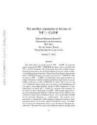 Yet Another Argument in Favour of NP = Conp
