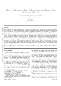 A Review on Edge Analytics: Issues, Challenges, Opportunities, Promises, Future Directions, and Applications