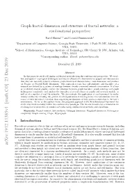Graph Fractal Dimension and Structure of Fractal Networks: a Combinatorial Perspective