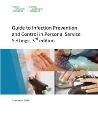 Guide to Infection Prevention and Control in Personal Service Settings, 3Rd Edition