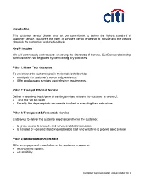 Introduction This Customer Service Charter Sets Out