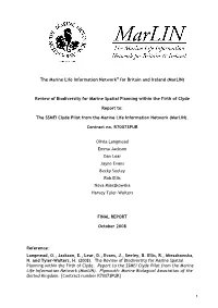 (Marlin) Review of Biodiversity for Marine Spatial Planning Within