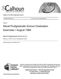 Naval Postgraduate School Graduation Exercises / August 1966