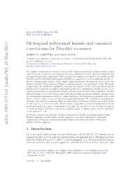 Orthogonal Polynomial Kernels and Canonical Correlations for Dirichlet