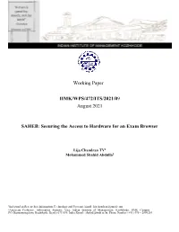 Securing the Access to Hardware for an Exam Browser