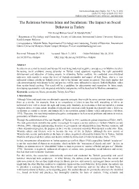 The Relations Between Islam and Secularism: the Impact on Social Behavior in Turkey