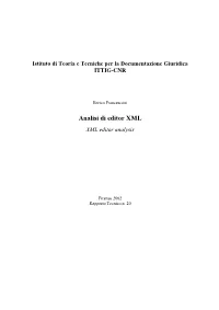 Analisi Di Editor XML XML Editor Analysis