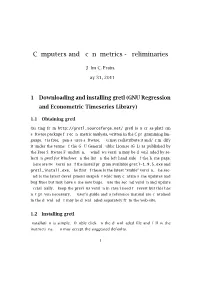 Computers and Econometrics - Preliminaries