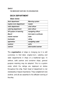 Deck Department